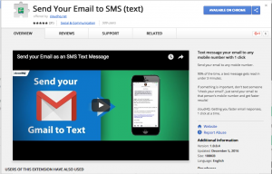 email to text. Chrome Extention to send emails via text