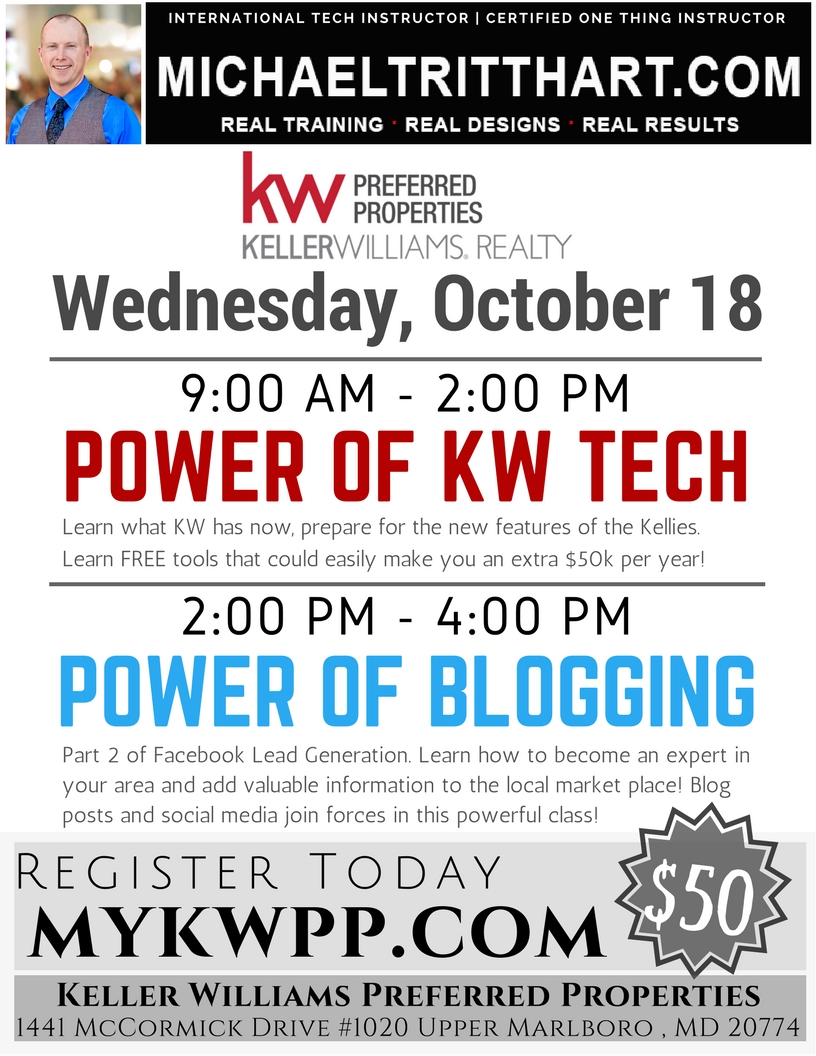 KW Preferred Properties | 10/18/17 | Power of KW Tech & Blogging