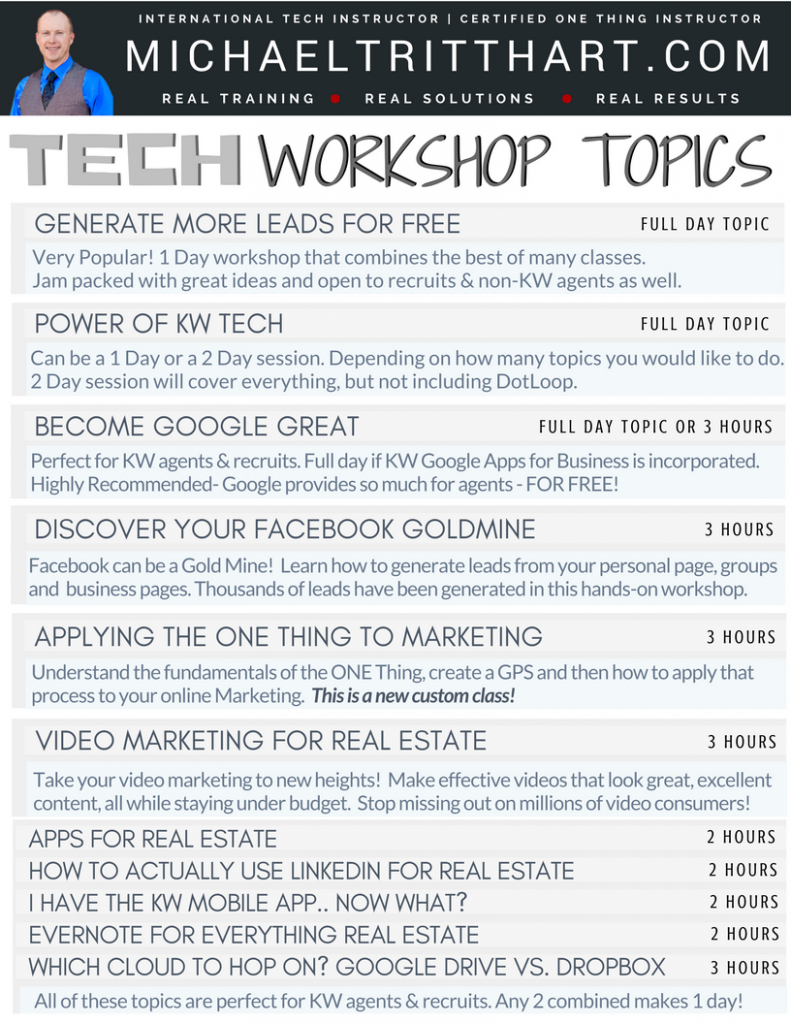 Tech Workshop Topics & Details - MASTER