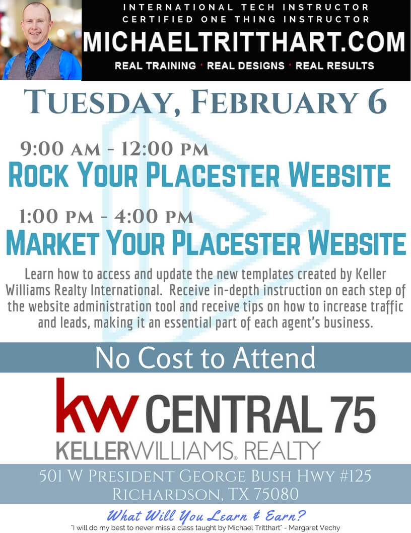 KW Central 75 | Rock & Market Your Placester Website | Michael Tritthart