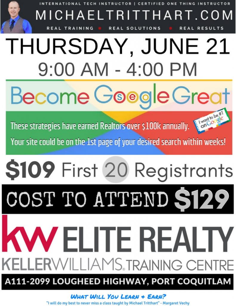 6.21.18 - KW Elite Realty - Become Google Great