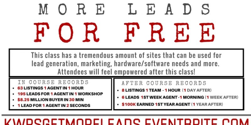 6.11.18 - Generate More Leads For Free - KW Realty Services