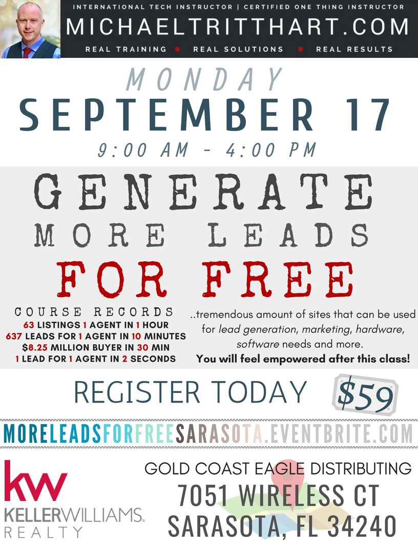 9.17.18 - Generate More Leads For Free - KW on the Water Sarasota